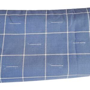 Blue Windowpane Plaid Cotton Fabric Modern Grid Upholstery Sewing Quilting 54x97